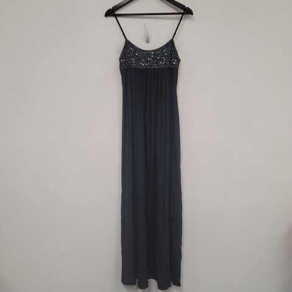 Rebecca Taylor Silk Sleeveless Maxi Dress Size 8 Beaded Fairy Whimsigoth Empire - Picture 1 of 11